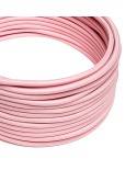 Cable Eléctrico Redondo Recubierto en tejido Efecto Seda Color Sólido, Rosa Baby RM16