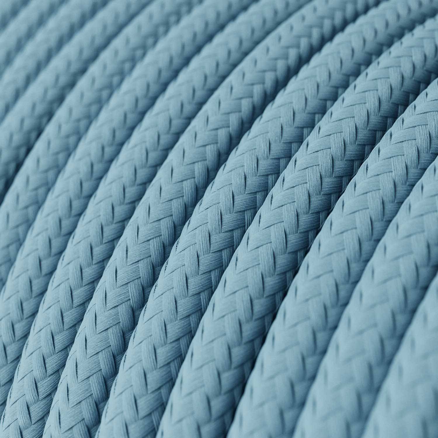 Textilkabel, babyblau glänzend - Das Original von Creative-Cables - RM17 rund 2x0.75mm / 3x0.75mm