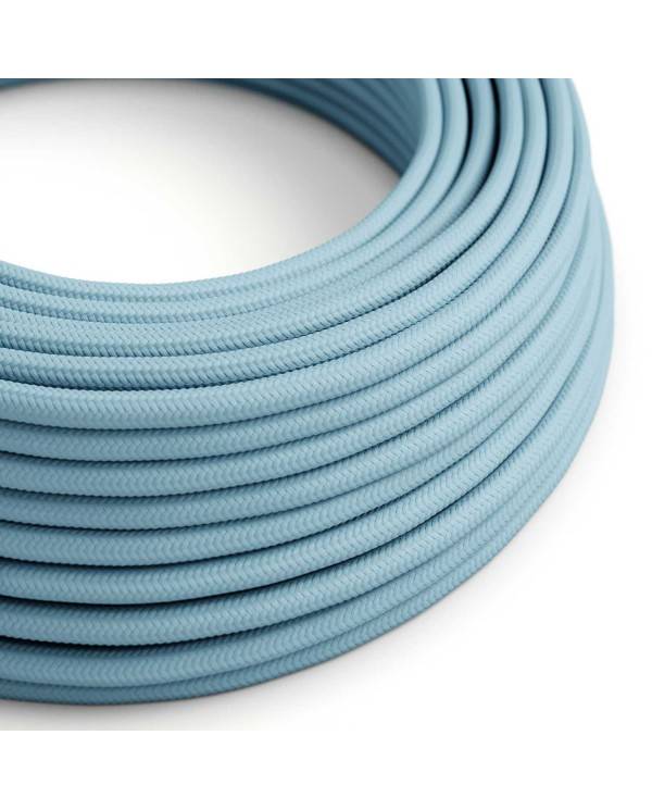 Textilkabel, babyblau glänzend - Das Original von Creative-Cables - RM17 rund 2x0.75mm / 3x0.75mm