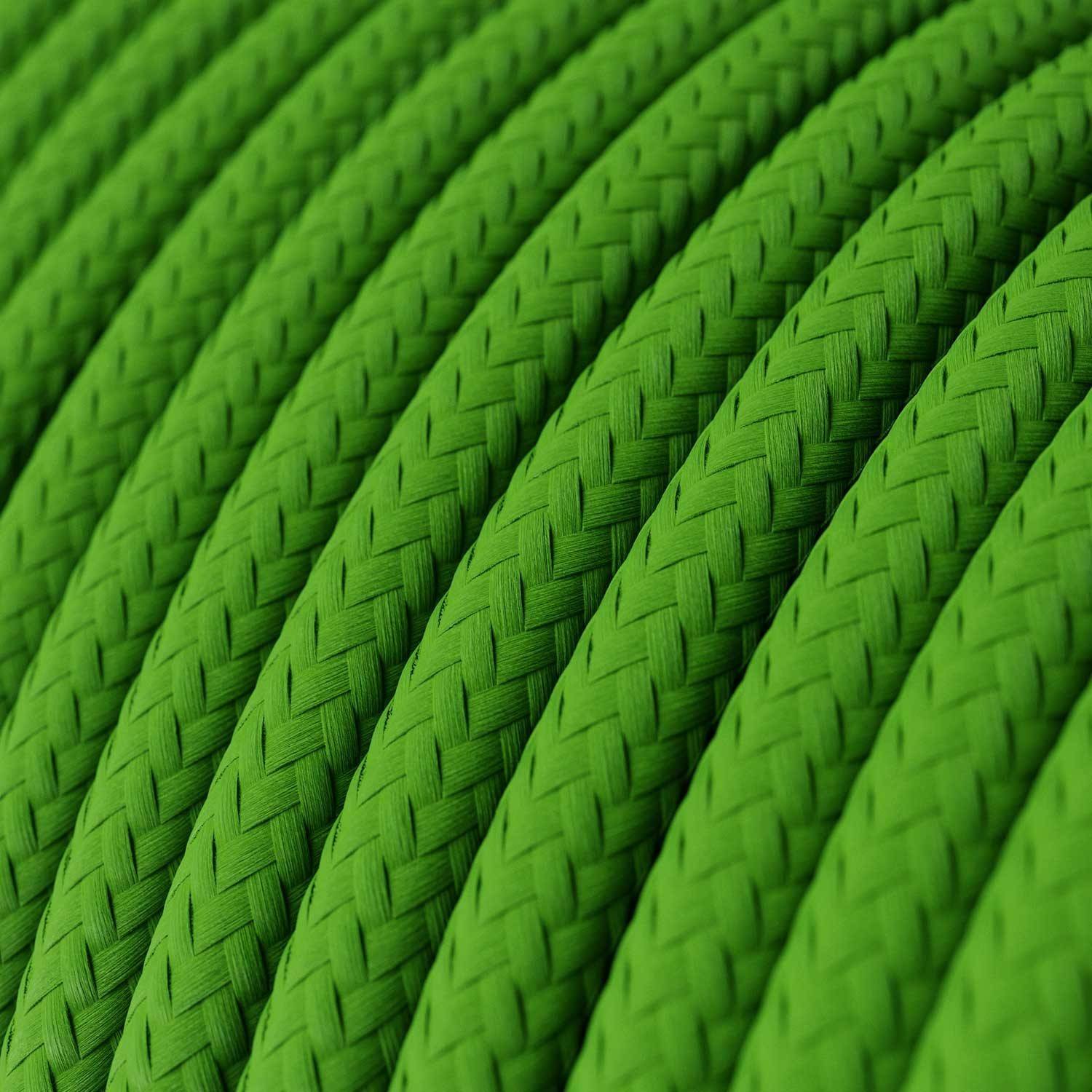 Cablu textil lucios verde lime - Originalul Creative-Cables - Rotund RM18 2x0.75mm / 3x0.75mm