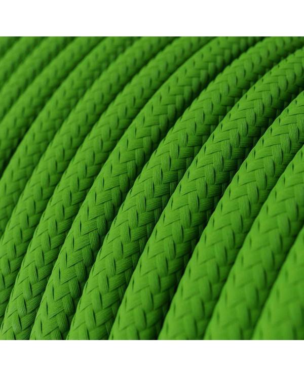 Cablu textil lucios verde lime - Originalul Creative-Cables - Rotund RM18 2x0.75mm / 3x0.75mm