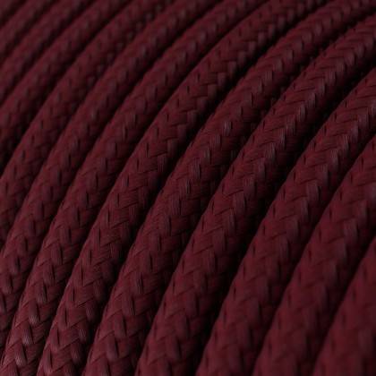 Ronde flexibele electriciteit textielkabel van viscose. RM19 - donkerrood (burgundy)