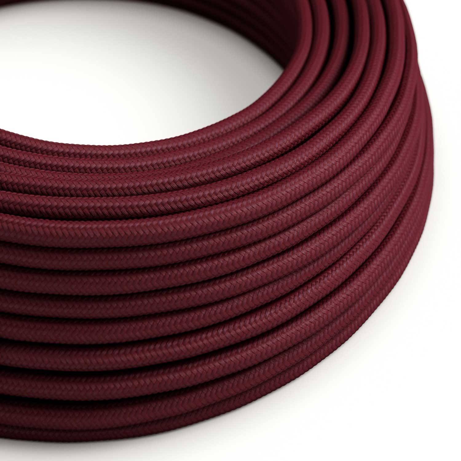 Cablu textil lucios de culoare bordo - The Original Creative-Cables - RM19 rotund 2x0.75mm / 3x0.75mm