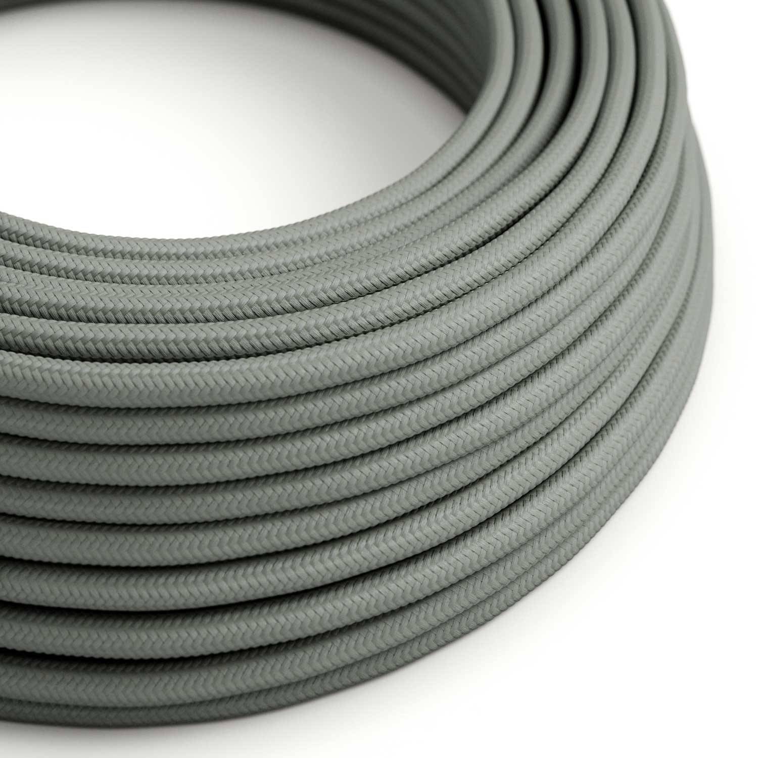 Szary kabel w oplocie Szary dymny błyszczący okrągły 2x0,75mm / 3x0,75mm - RM03