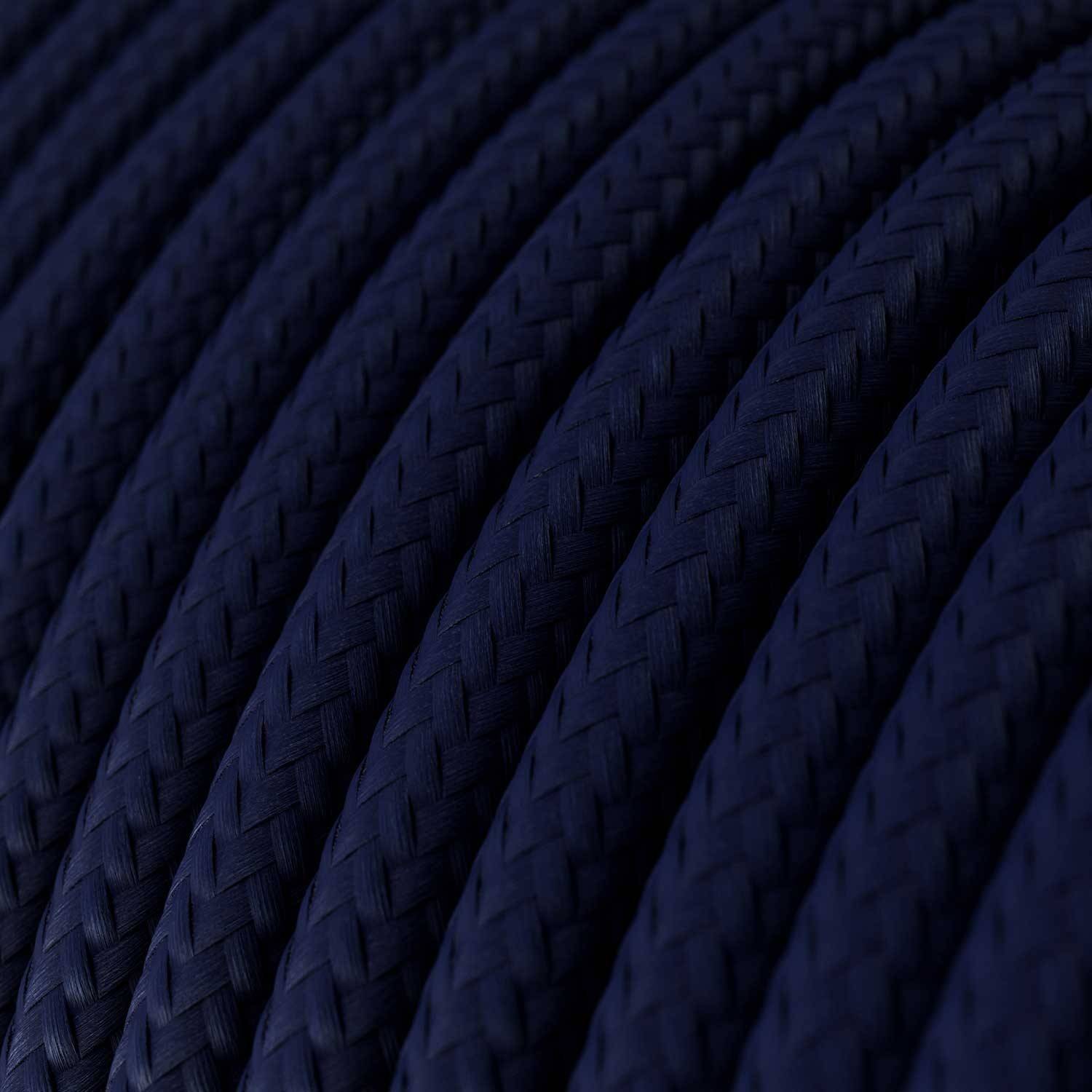 Cablu textil lucios de culoare albastru închis - Creative-Cables Original - RM20 rotund 2x0.75mm / 3x0.75mm