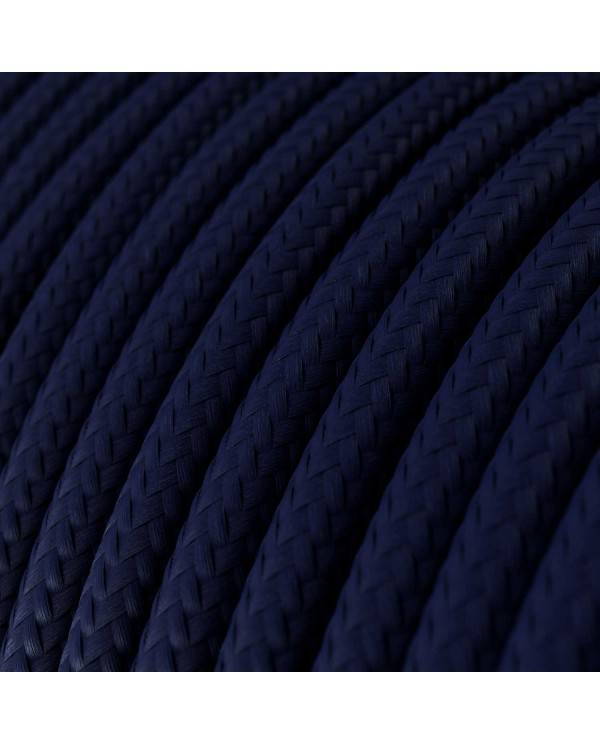 Cablu textil lucios de culoare albastru închis - Creative-Cables Original - RM20 rotund 2x0.75mm / 3x0.75mm