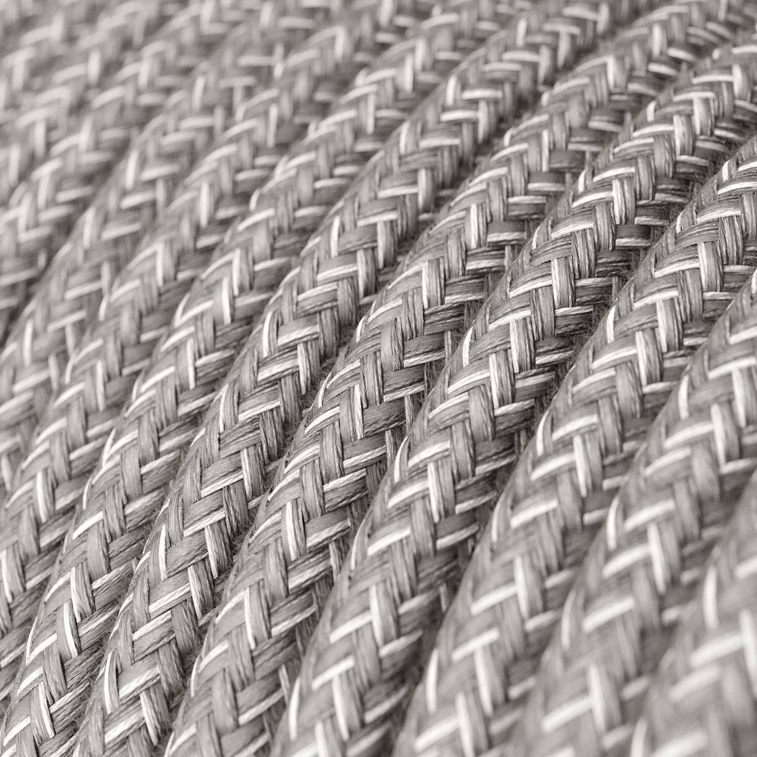 Textilkabel, grau meliert, aus Leinen - Das Original von Creative-Cables - RN02 rund 2x0,75mm / 3x0,75mm