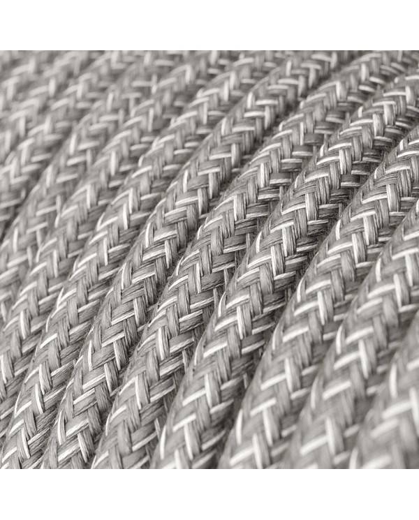 Textilkabel, grau meliert, aus Leinen - Das Original von Creative-Cables - RN02 rund 2x0,75mm / 3x0,75mm