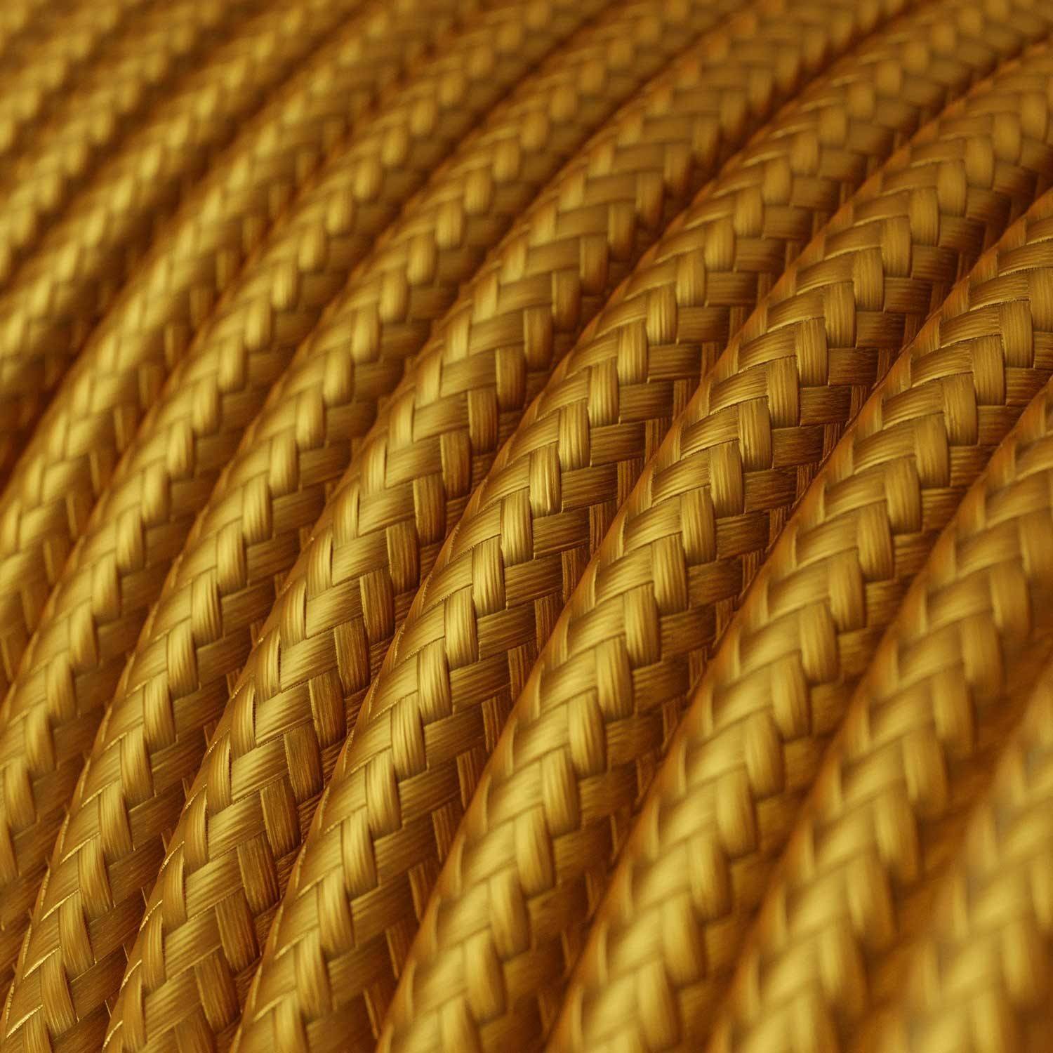 Textilkabel, goldfarben glänzend - Das Original von Creative-Cables - RM05 rund 2x0,75mm / 3x0,75mm