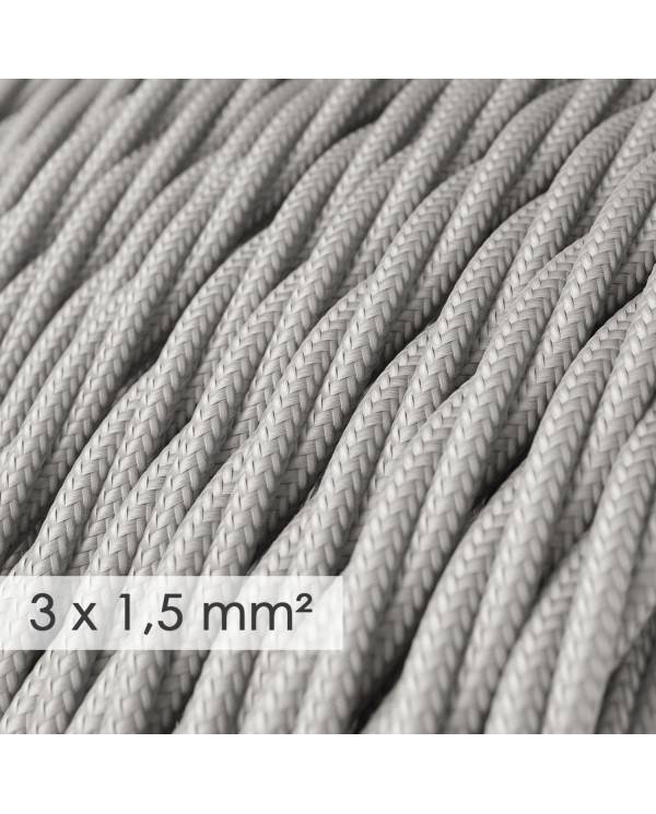 Large section electric cable 3x1,50 twisted - covered by rayon Silver TM02