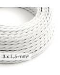 Large section electric cable 3x1,50 twisted - covered by rayon White TM01