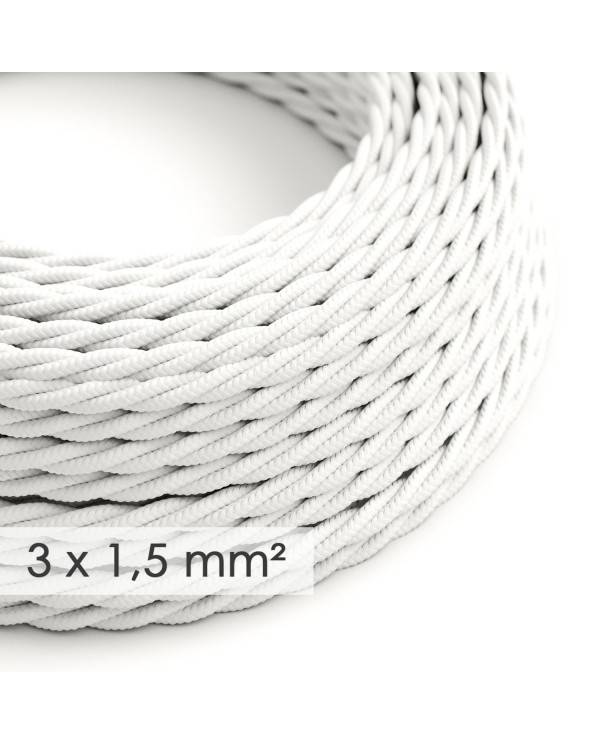 Nagy keresztmetszetű elektromos kábel 3x1,50 csavart - műselyem Fehér TM01