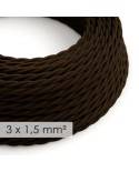 Large section electric cable 3x1,50 twisted - covered by rayon Brown TM13