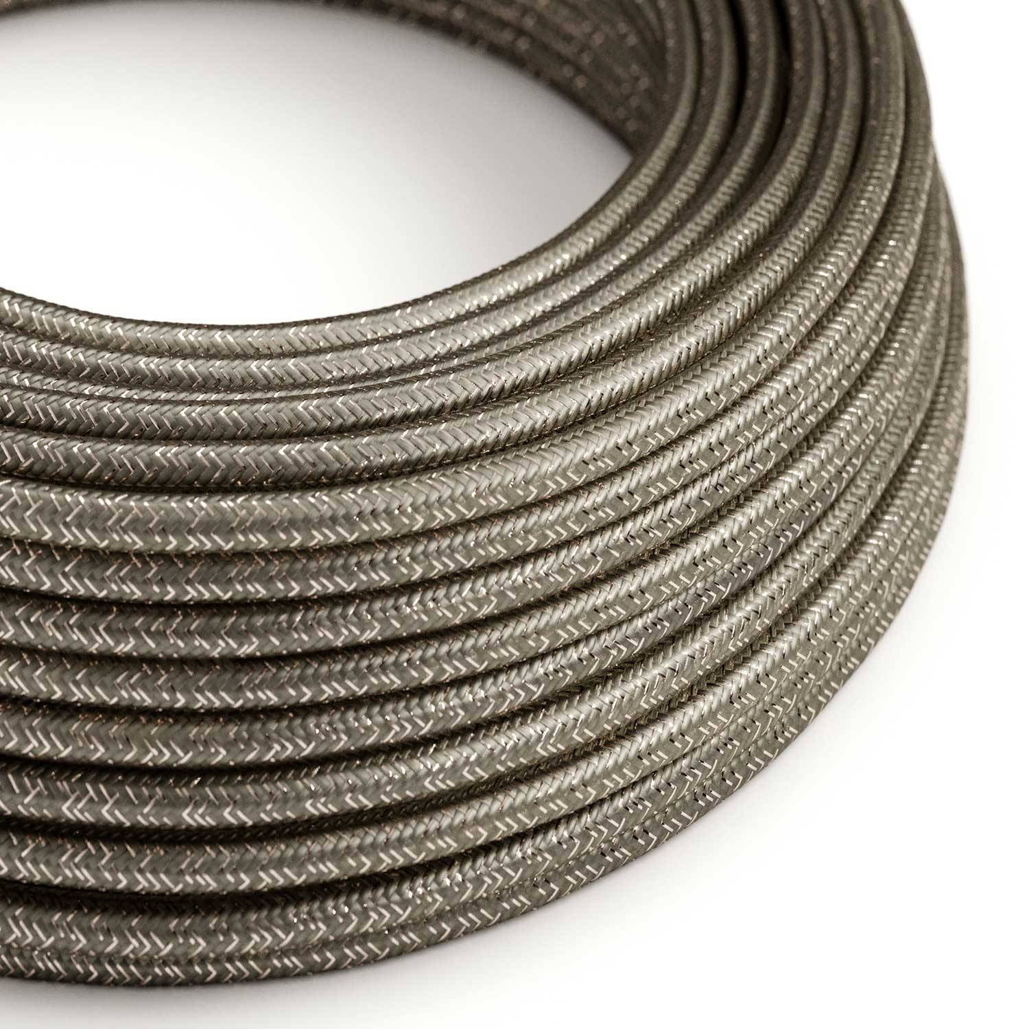 Glossy Grey Glitter Textile Cable - The Original Creative-Cables - RL03 round 2x0.75mm / 3x0.75mm