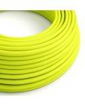 Cablu textil de culoare galben fluorescent lucios - Originalul Creative-Cables - RF10 Rotund 2x0.75mm / 3x0.75mm