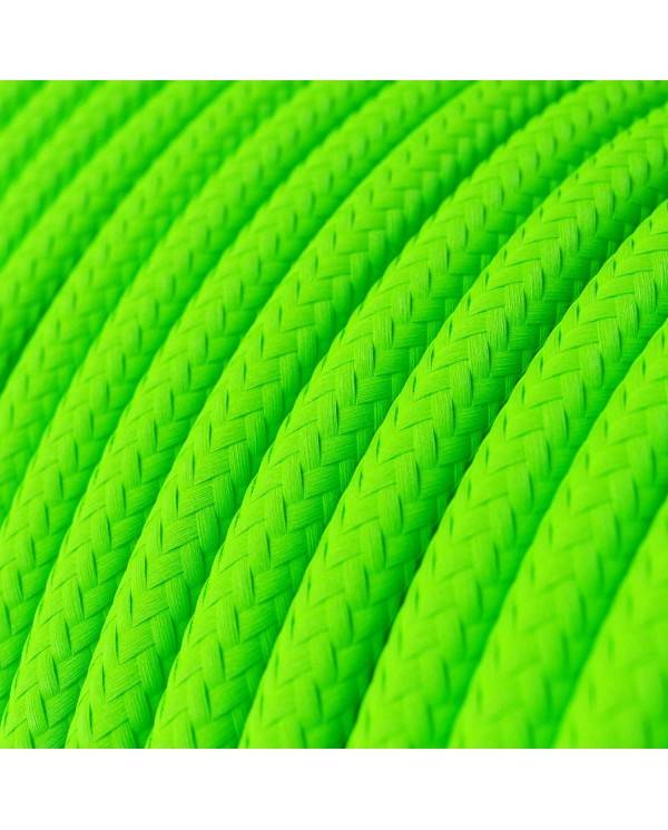 Glossy Fluo Green Textile Cable - The Original Creative-Cables - RF06 Round 2x0.75mm / 3x0.75mm