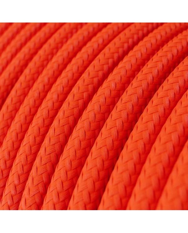Glossy Fluo Orange Textile Cable - The Original Creative-Cables - RF15 Round 2x0.75mm / 3x0.75mm