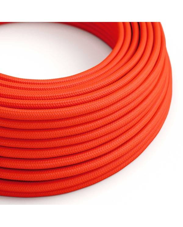 Rund textilkabel flouriserande RF15 - Orange Neon