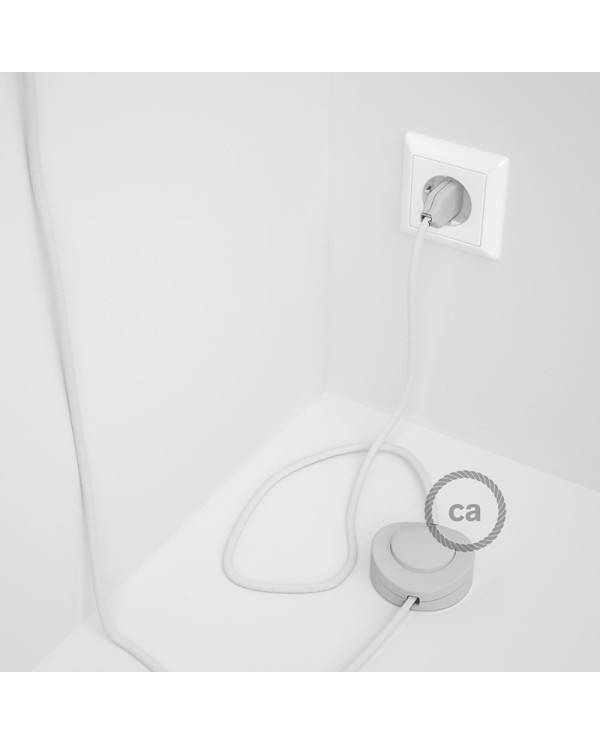Cableado para lámpara de pie, cable RM01 Efecto Seda Blanco 3 m. Elige tu el color de la clavija y del interruptor!