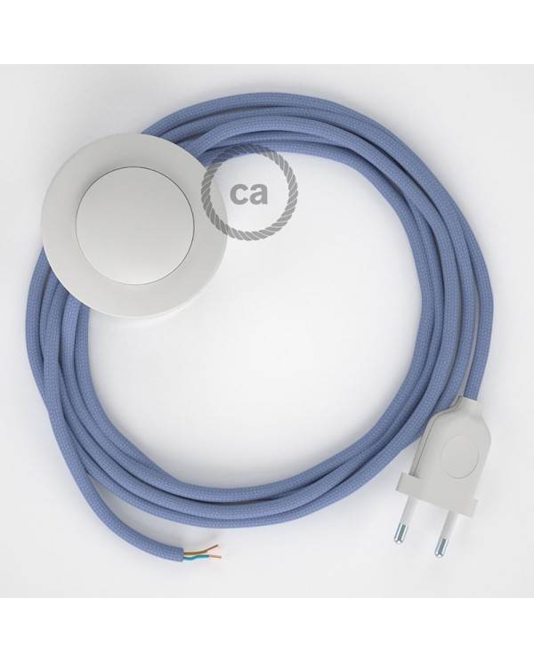 Cableado para lámpara de pie, cable RM07 Efecto Seda Lila 3 m. Elige tu el color de la clavija y del interruptor!