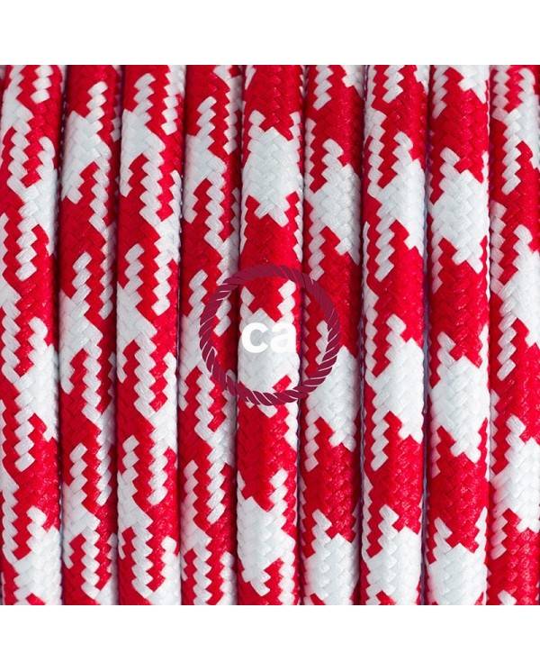 Lamp wiring, RP09 White-Red Two-Tone Rayon 1,80 m. Choose the colour of the switch and plug.