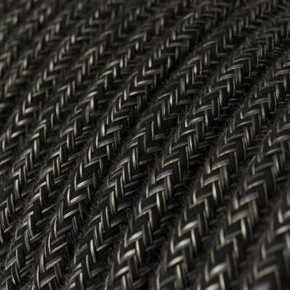 Linen Anthracite Grey Melange Textile Cable - The Original Creative-Cables - RN03 round 2x0.75mm / 3x0.75mm