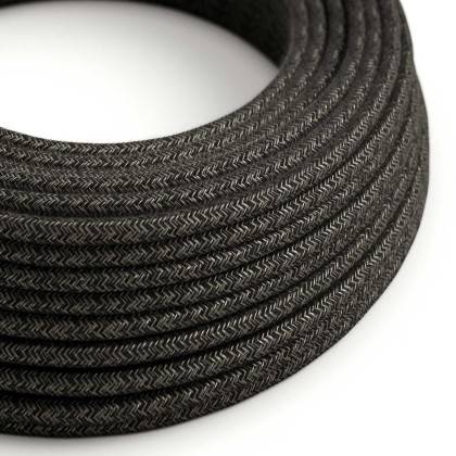 Linen Anthracite Grey Melange Textile Cable - The Original Creative-Cables - RN03 round 2x0.75mm / 3x0.75mm