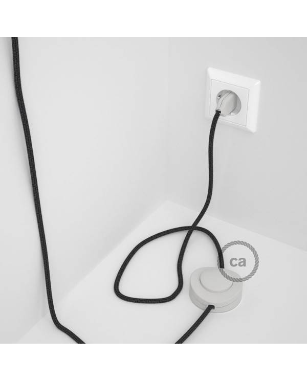 Wiring Pedestal, RN03 Anthracite Natural Linen 3 m. Choose the colour of the switch and plug.