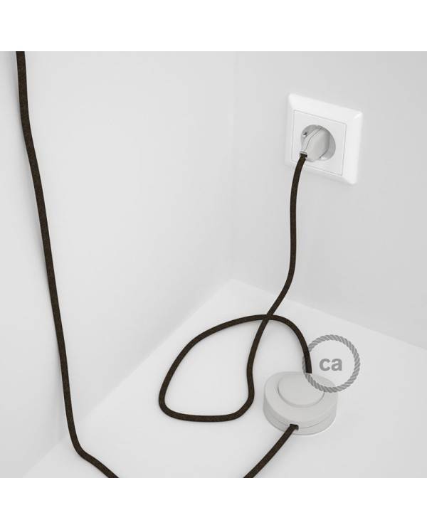 Wiring Pedestal, RN04 Brown Natural Linen 3 m. Choose the colour of the switch and plug.