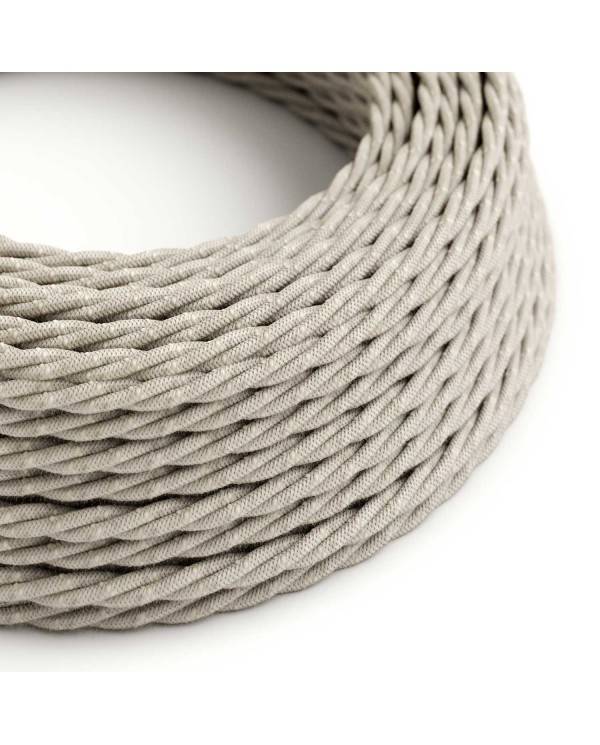 Linen White Melange Textile Cable - The Original Creative-Cables - TN01 braided 2x0.75mm / 3x0.75mm