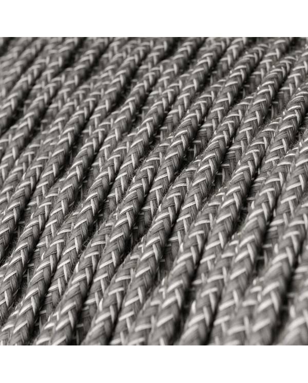 Textilkabel, grau meliert, aus Leinen - Das Original von Creative-Cables - TN02 geflochten 2x0.75mm / 3x0.75mm