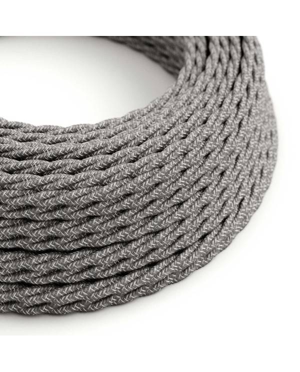 Linen Grey Melange Textile Cable - The Original Creative-Cables - TN02 braided 2x0.75mm / 3x0.75mm