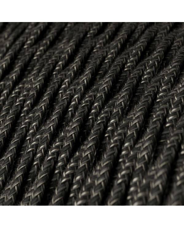 Cablu textil antracit melanj, Linen - Originalul Creative-Cables - TN03 împletit 2x0.75mm / 3x0.75mm