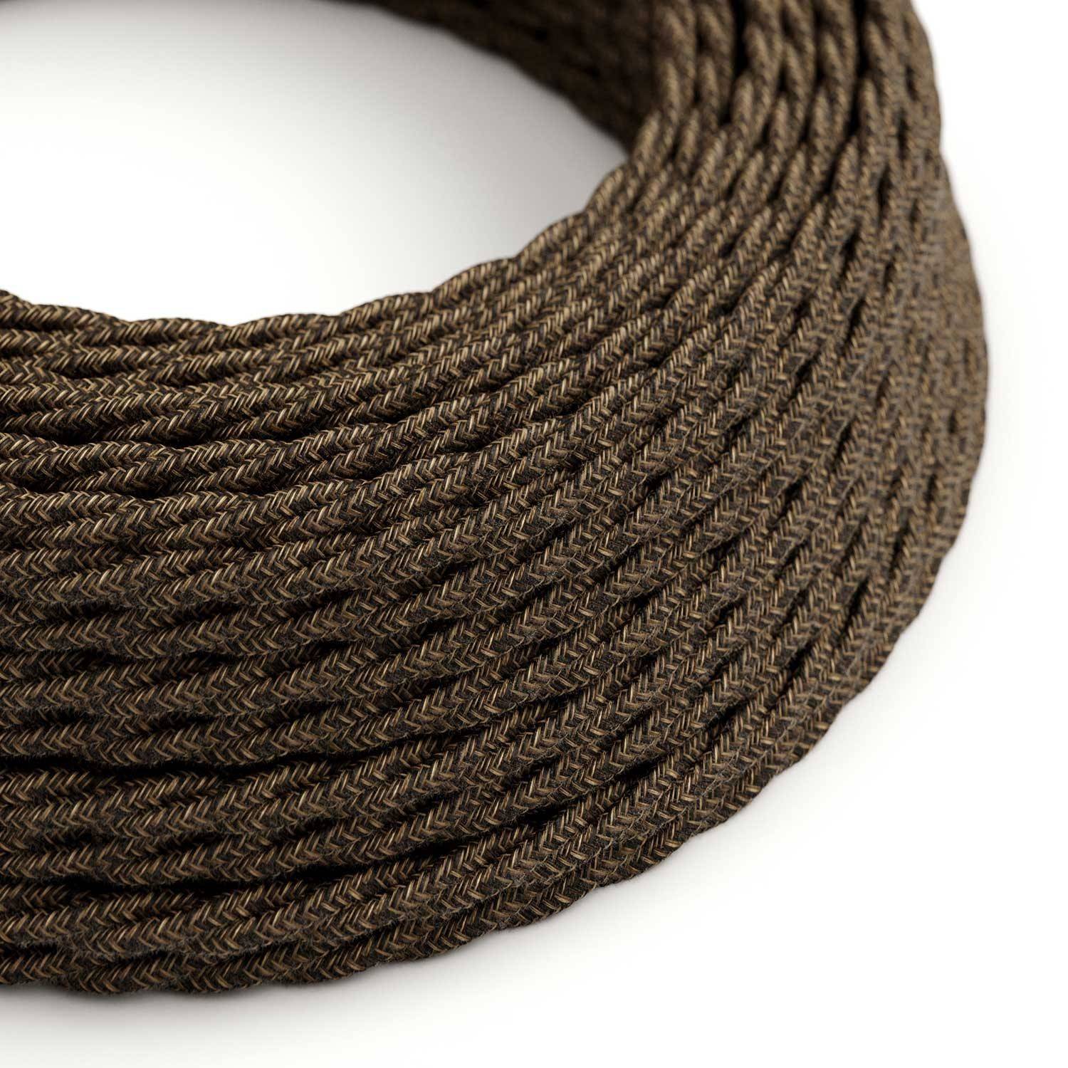 Linen Brown Melange Textile Cable - The Original Creative-Cables - TN04 braided 2x0.75mm / 3x0.75mm