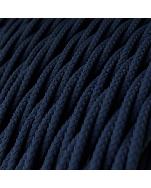 Cable Textil Flexible Eléctrico Trenzado para iluminación TM20 Azul Oscuro