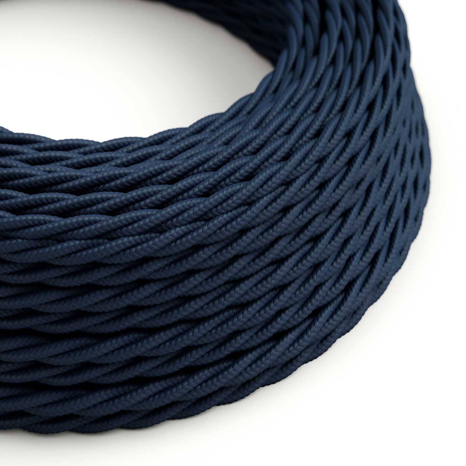 Cable Textil Flexible Eléctrico Trenzado para iluminación TM20 Azul Oscuro