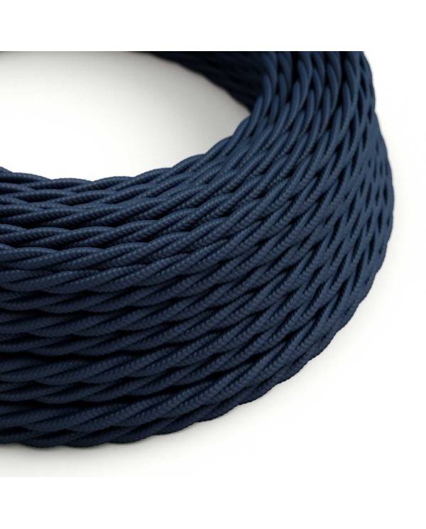 Cable Textil Flexible Eléctrico Trenzado para iluminación TM20 Azul Oscuro