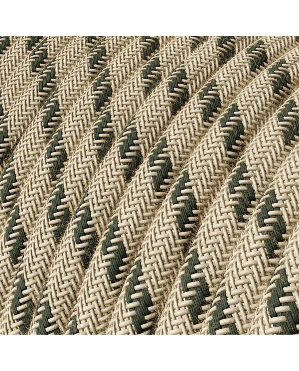 Textilkabel, anthrazitgrau-beige gestreift - Das Original von Creative-Cables - RD54 rund 2x0,75mm / 3x0,75mm