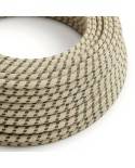 Cablu textil cu dungi gri antracit și bej - Creative-Cables Original - rotund RD54 2x0.75mm / 3x0.75mm