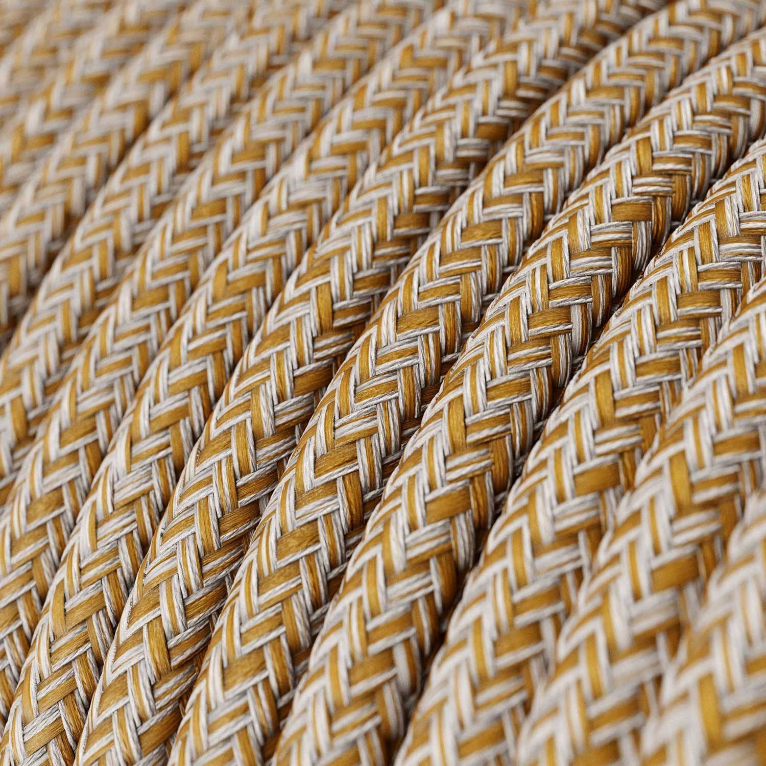 Cablu textil cu model zigzag din sfoară din mătase Rust Tweed Glitter - Creative-Cables Original - RS82 rotund 2x0.75mm / 3x0.75