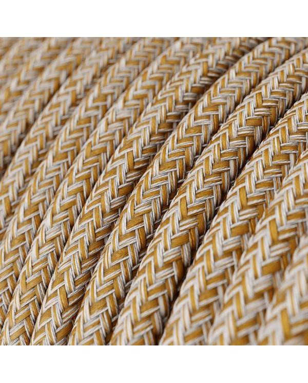 Cablu textil cu model zigzag din sfoară din mătase Rust Tweed Glitter - Creative-Cables Original - RS82 rotund 2x0.75mm / 3x0.75