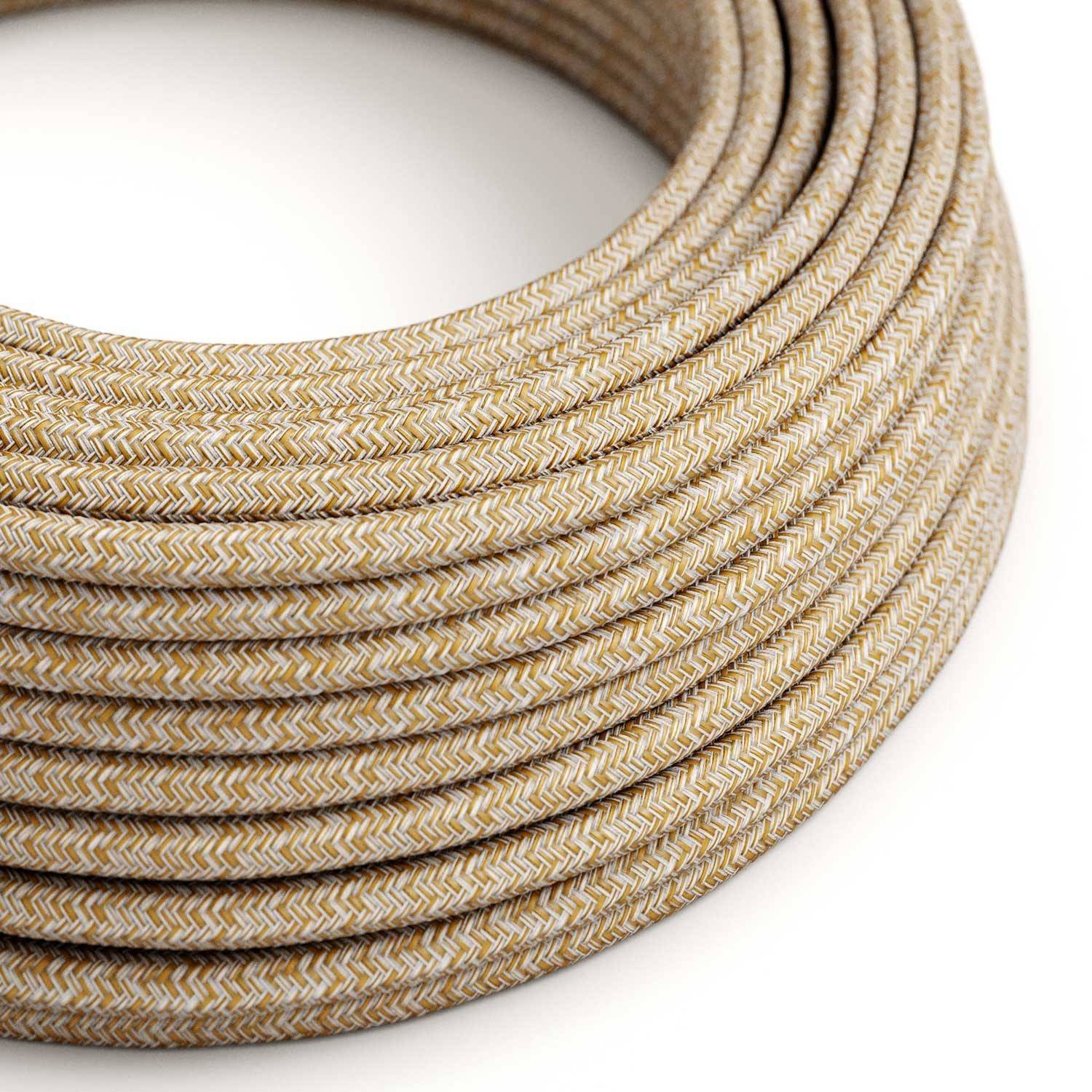 Cablu textil cu model zigzag din sfoară din mătase Rust Tweed Glitter - Creative-Cables Original - RS82 rotund 2x0.75mm / 3x0.75