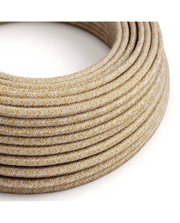 Cablu textil cu model zigzag din sfoară din mătase Rust Tweed Glitter - Creative-Cables Original - RS82 rotund 2x0.75mm / 3x0.75