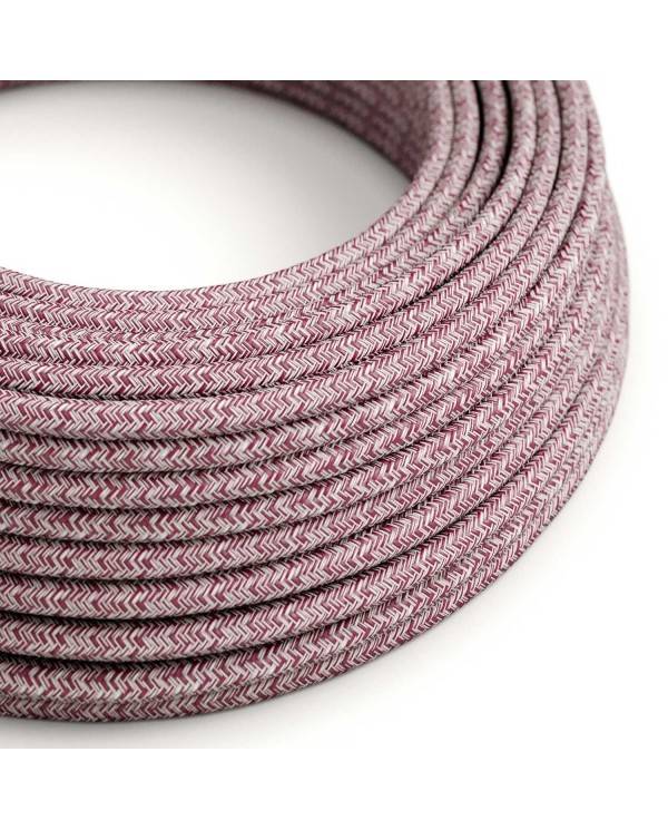 Textilkabel, Burgundy Tweed mit Glitzer-Effekt, Zick-Zack - Das Original von Creative-Cables - RS83 rund 2x0.75mm / 3x0.75mm