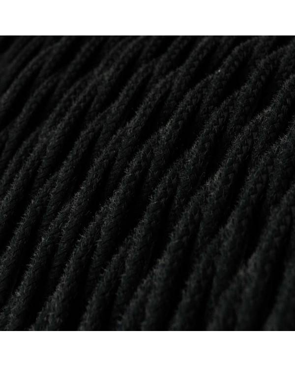 Cablu textil negru din bumbac cu cărbune - The Original Creative-Cables - TC04 împletit 2x0.75mm / 3x0.75mm