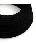 Cablu textil negru din bumbac cu cărbune - The Original Creative-Cables - TC04 împletit 2x0.75mm / 3x0.75mm