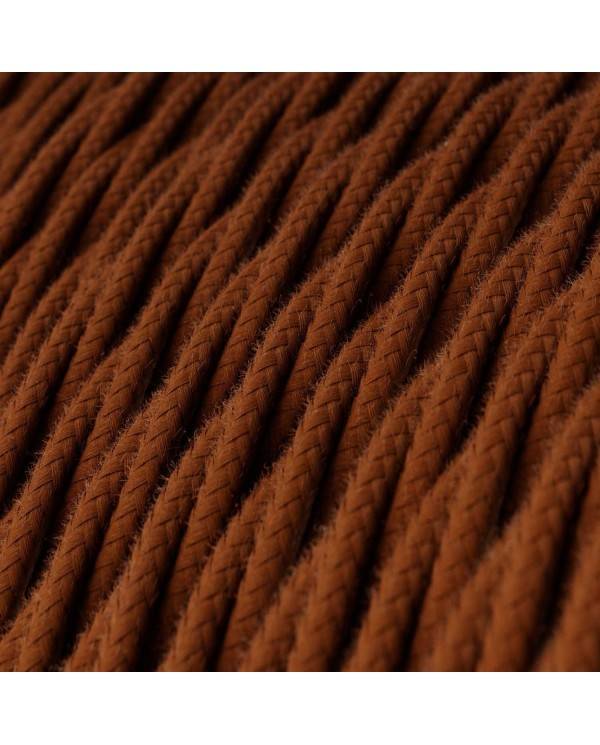 Cotton Cinnamon Brown Textile Cable - The Original Creative-Cables - TC23 braided 2x0.75mm / 3x0.75mm