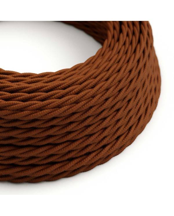 Cotton Cinnamon Brown Textile Cable - The Original Creative-Cables - TC23 braided 2x0.75mm / 3x0.75mm