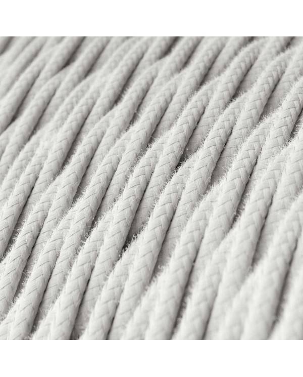 Cotton Pure White Textile Cable - The Original Creative-Cables - TC01 braided 2x0.75mm / 3x0.75mm