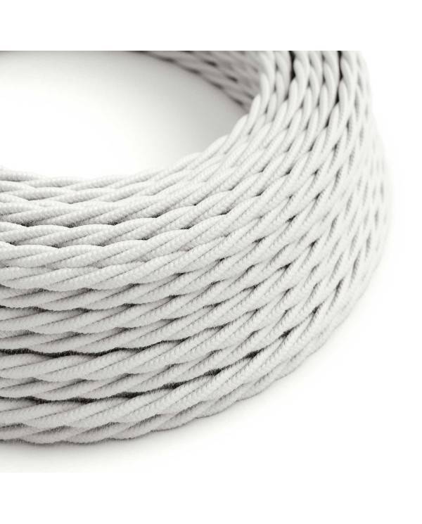 Cotton Pure White Textile Cable - The Original Creative-Cables - TC01 braided 2x0.75mm / 3x0.75mm